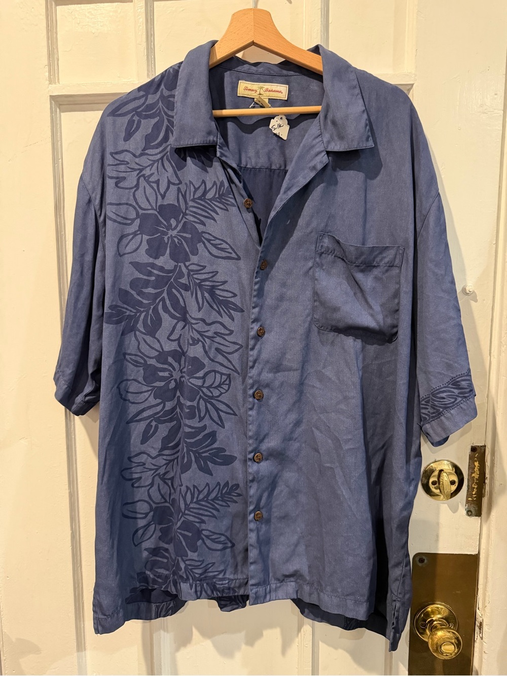 Tommy Bahama Indigo Floral-Pattern Camp Shirt